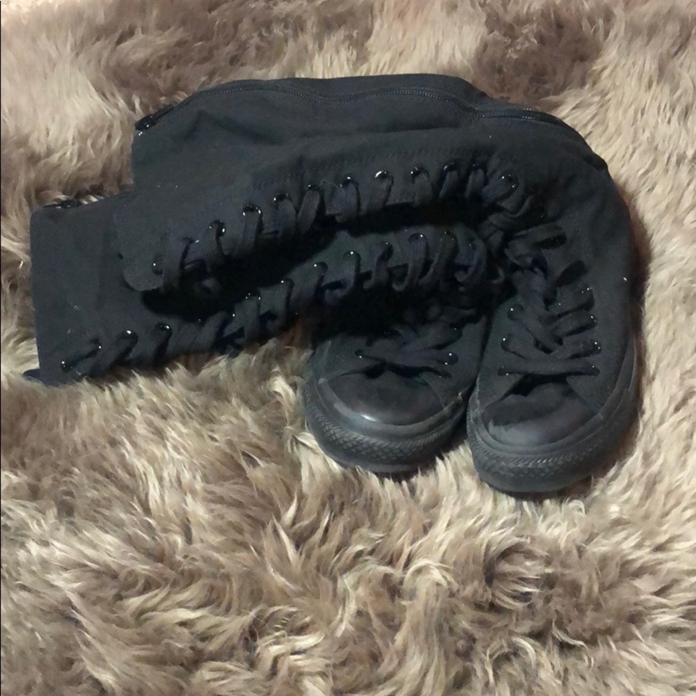 Black Knee High Chuck Taylor Converse